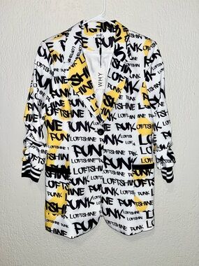WHY DRESS 'PUNK' Graphic Blazer. SZ- XL